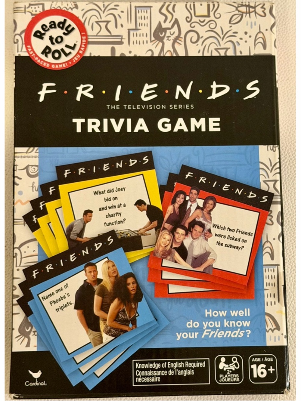 Friends Trivia Game Complete Cards Dice TV Show Party Game Cardinal